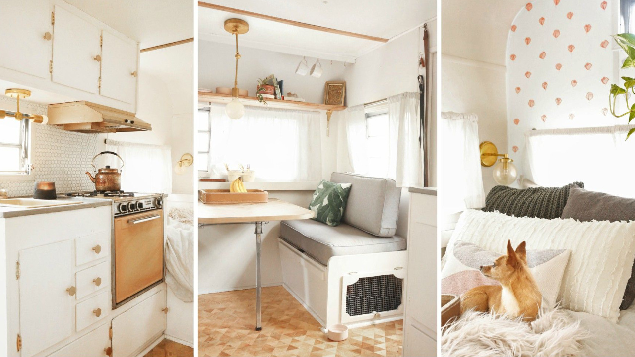 vue de trois example de décoration intérieur d'une roulotte
