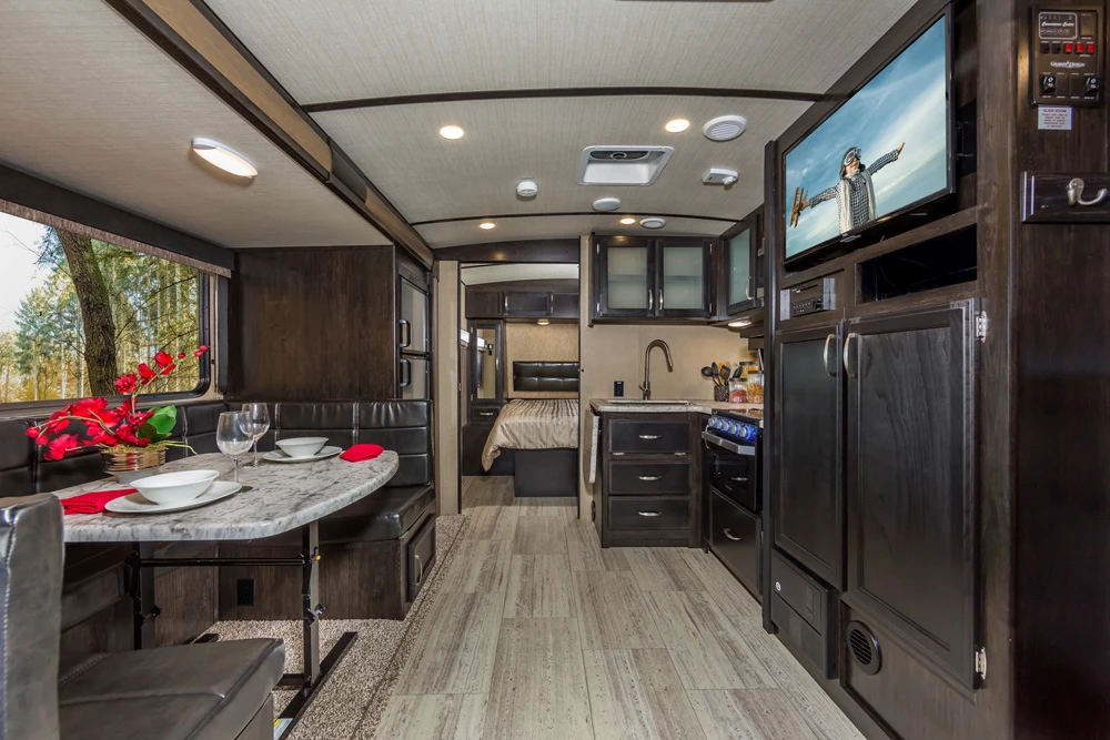 Kitchen of a travel trailer