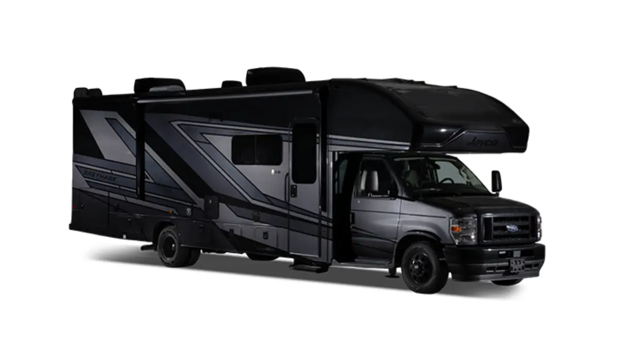 vue latérale avant d'un Greyhawk 30Z de Jayco