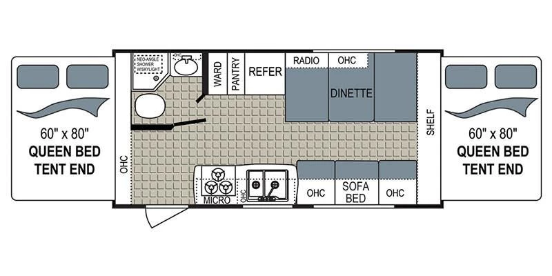 Plan de la roulotte hybride Kodiak.