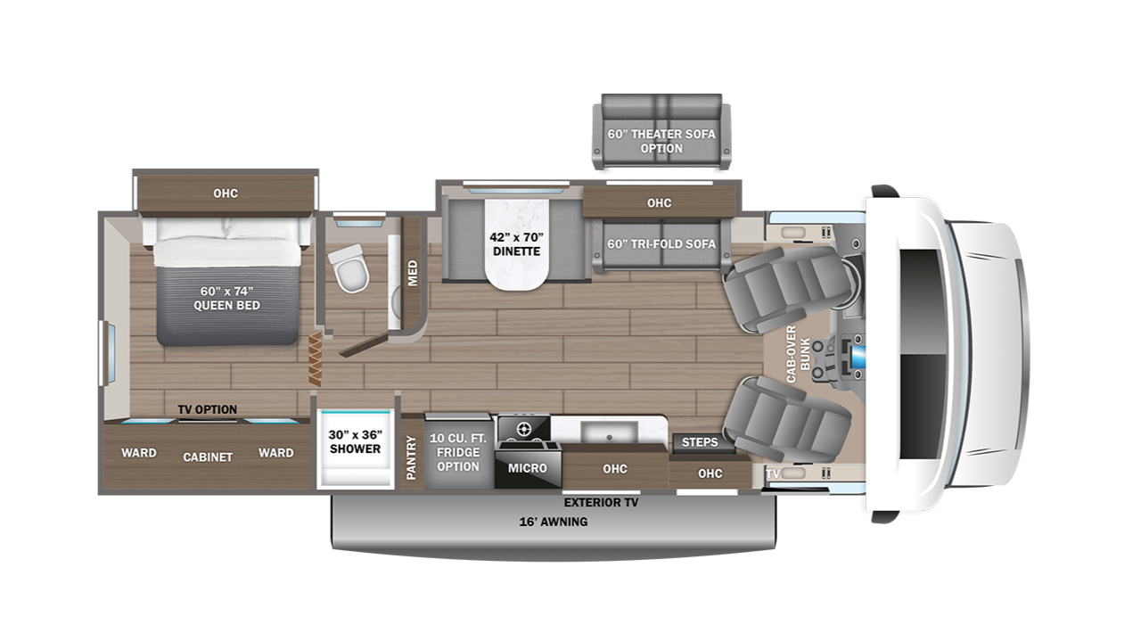 vue de l'interieur d'un Esteem 29V d'Entegra Coach