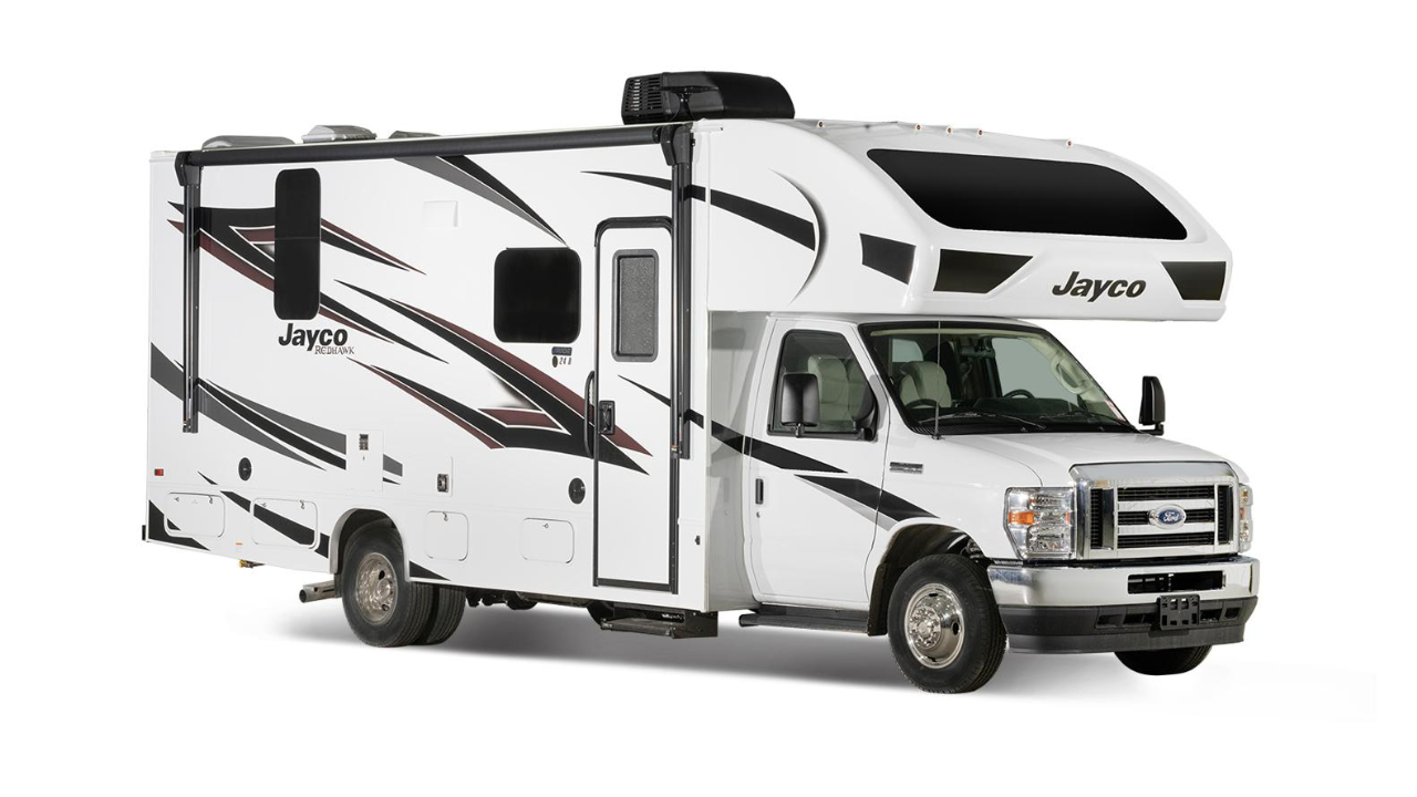 vue latérale avant d'un Redhawk 24B de Jayco